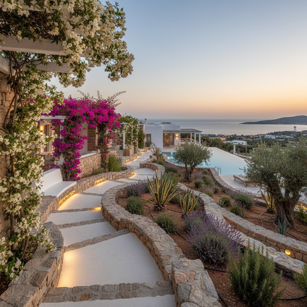 Bodrum butik otel peyzaj düzenlemesi